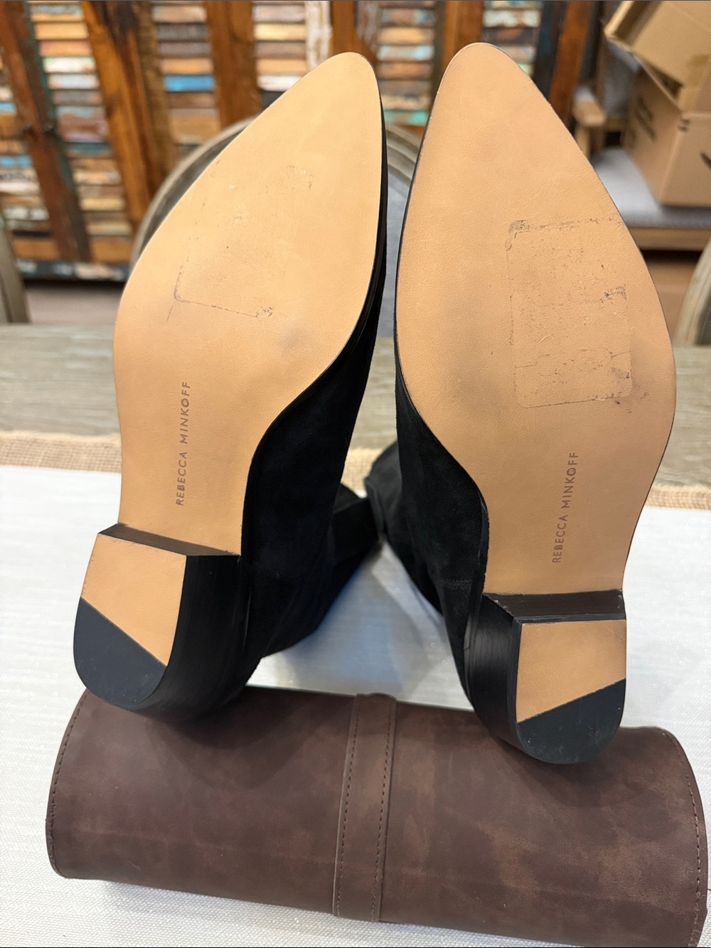 👢Rebecca Minkoff Kaiegan Black Suede Western Boots - Picture 3 of 9